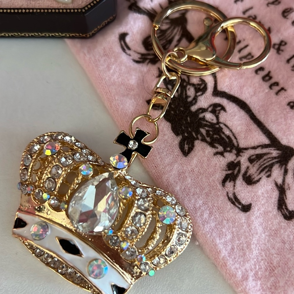 Gold and Black Crown Keychain Accessory